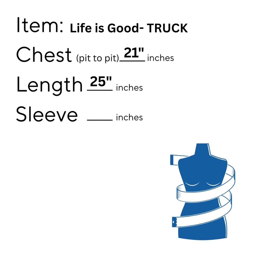 Life is Good Crusher Tee Truck with Leaves Graphic V Neck Top‎ XL Fall Autumn - Picture 5 of 5
